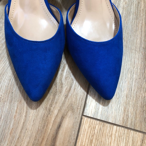 Dream Paris Lowpointed Low Heel Dress Pump Shoes Blue Size 10 - Picture 6 of 10